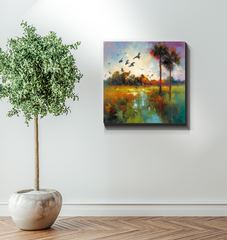 Sunflower Fields Wrapped Canvas