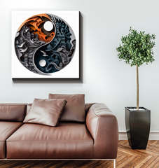 Meditative art canvas with pulse and stillness design.