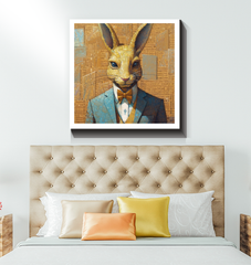 Regal Lion King Wrapped Canvas - Artistic Design.