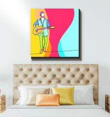 Boy Playing Guitar 2 Wrapped Canvas - Beyond T-shirts