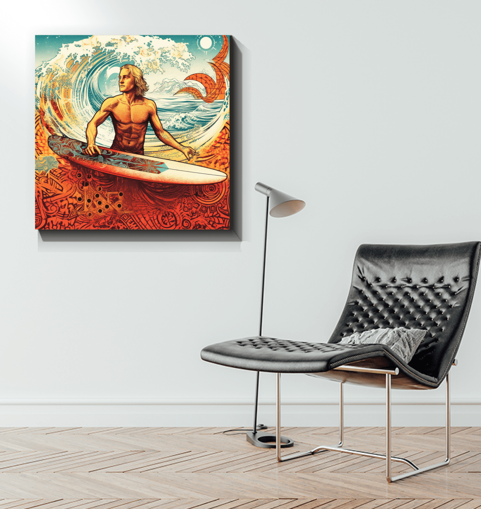 Surfing Symphony Canvas Art - Beyond T-shirts