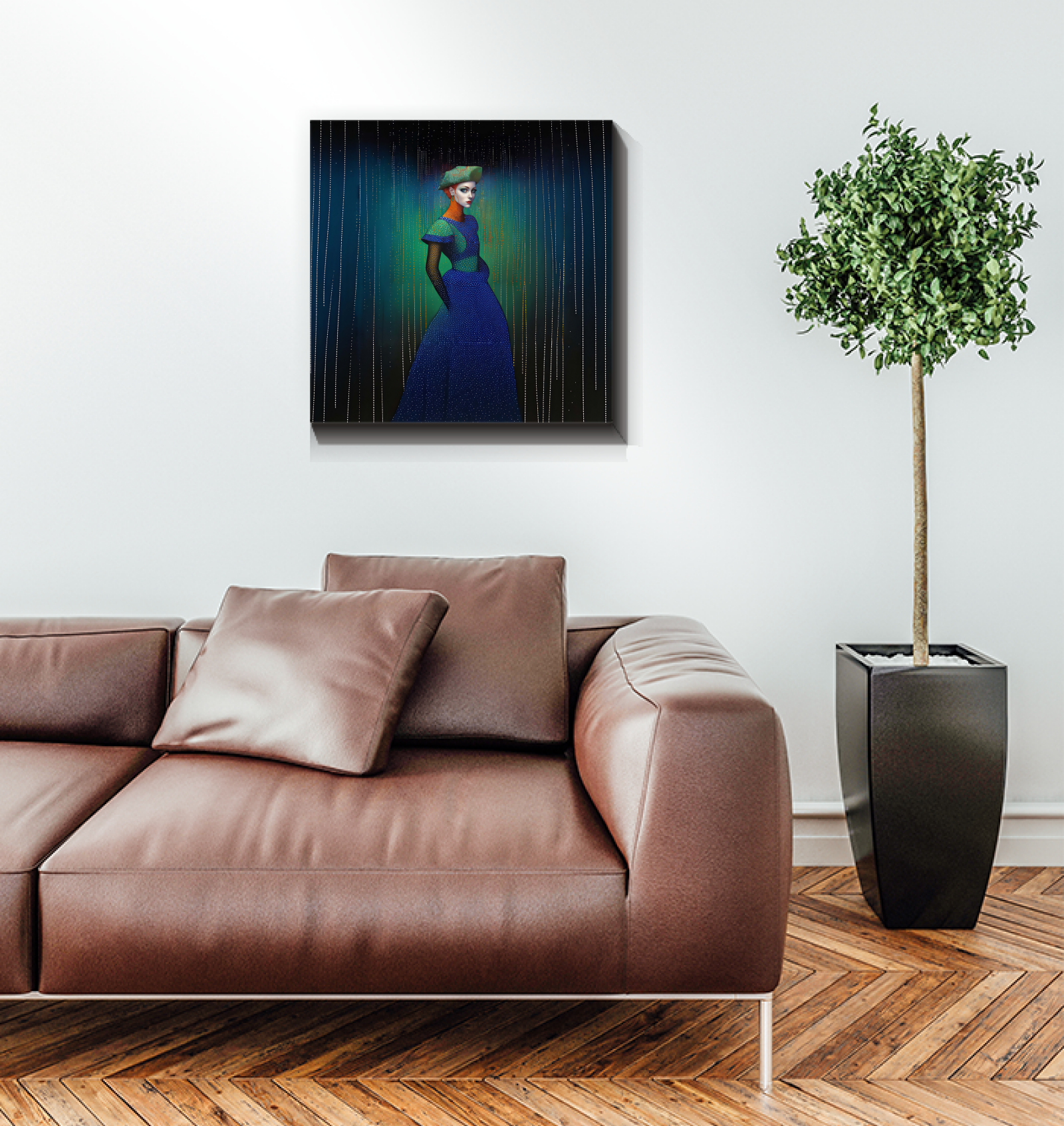 Ethereal Celestial Symphony Wall Canvas with star motifs