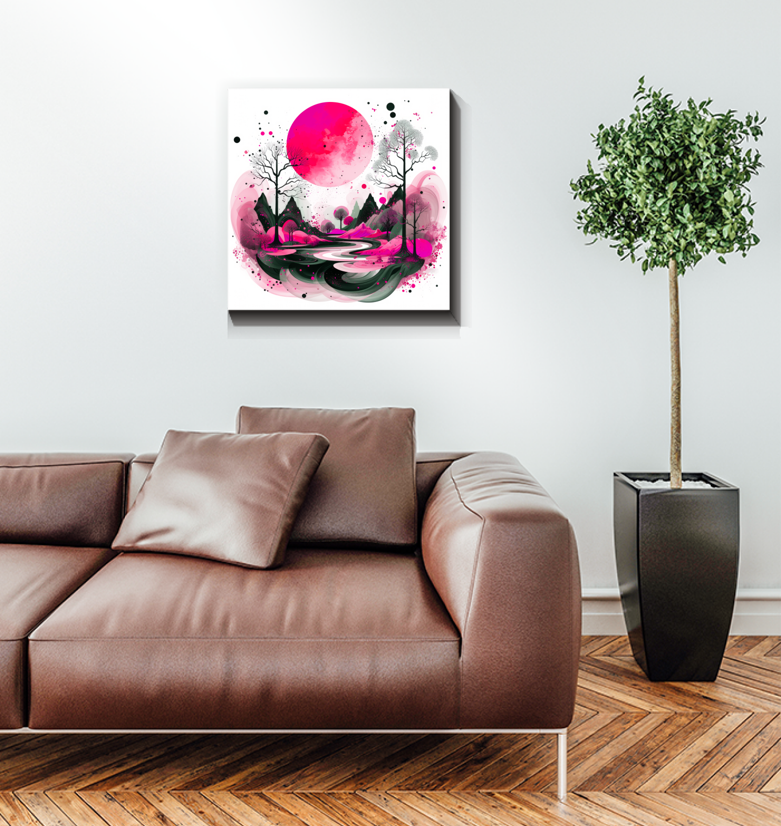 Majestic Mountains Illustrated Canvas Art