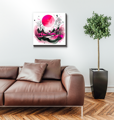 Majestic Mountains Illustrated Canvas Art