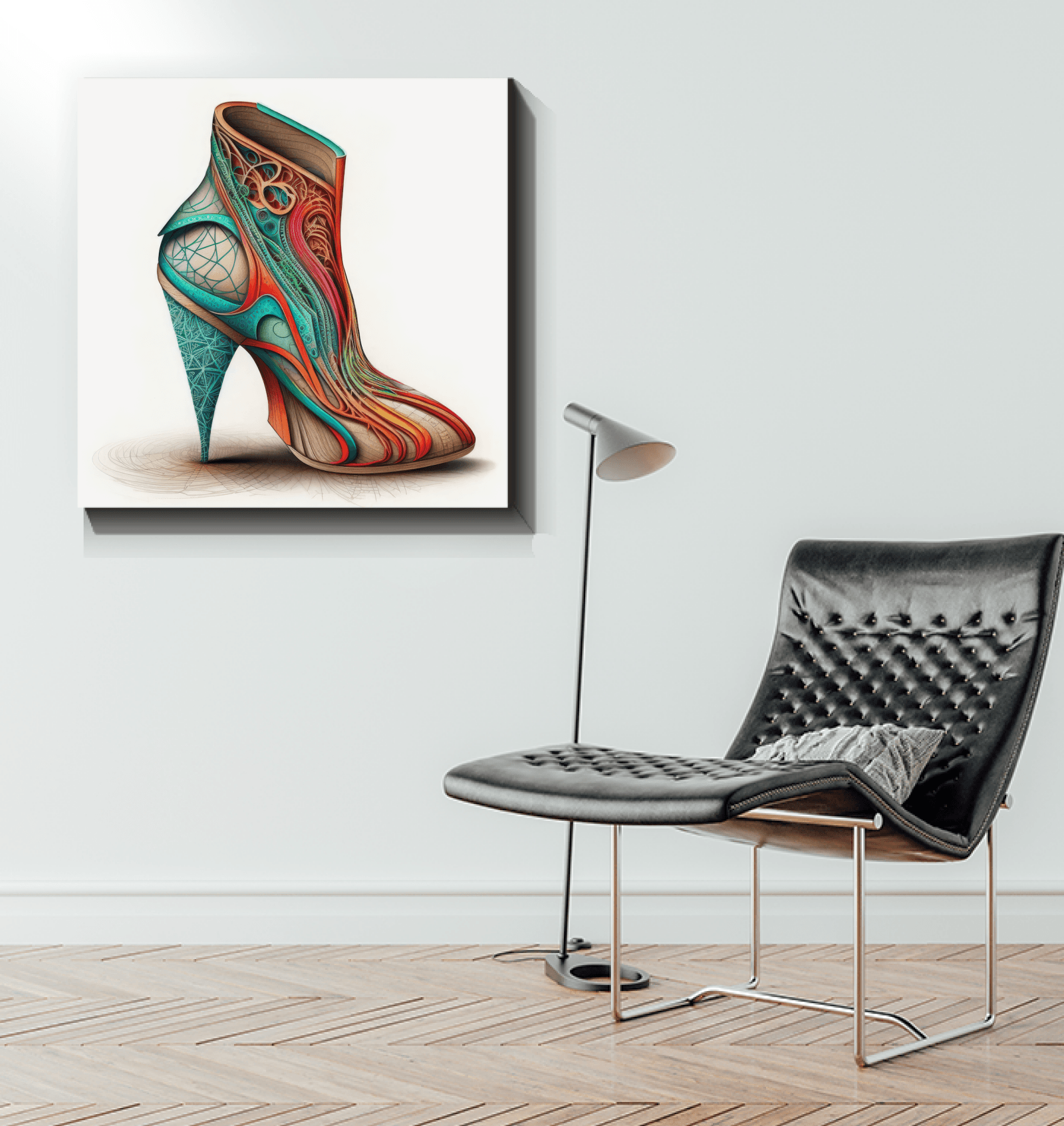 Urban Futurism - Canvas Print with Shoe Design - Beyond T-shirts