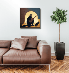 Detail of SurArt 72 Wrapped Canvas's vibrant brush strokes and color play, showcasing artistic mastery.