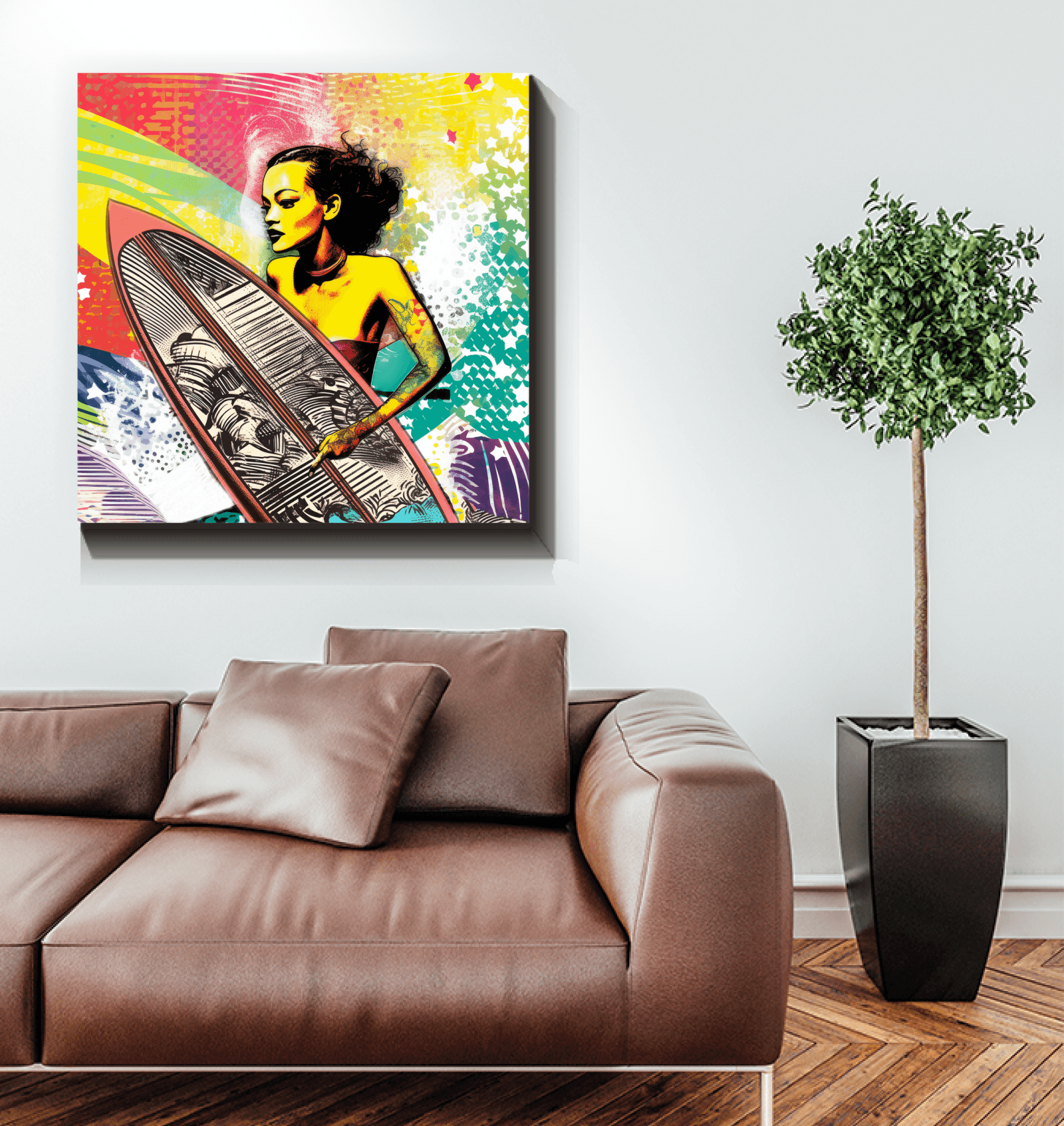 Surfing 5 29 Canvas with vibrant blue tones
