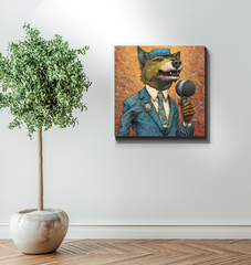 Sly Fox's Nocturnal Serenade Wrapped Canvas