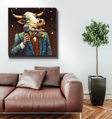Cow's Serene Pasture Wrapped Canvas