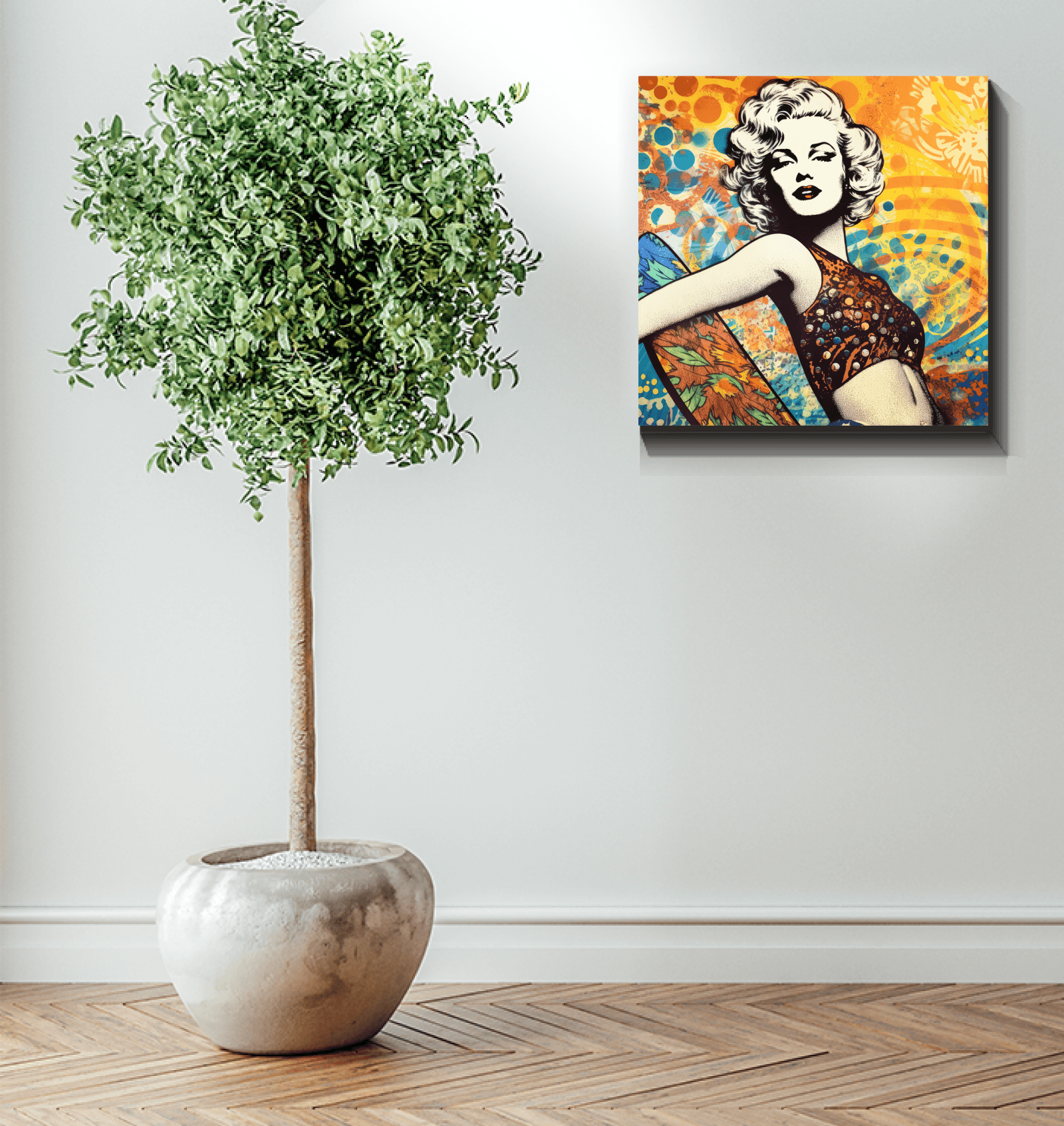 Bright ocean scene on Surfing 5 06 Wrapped Canvas