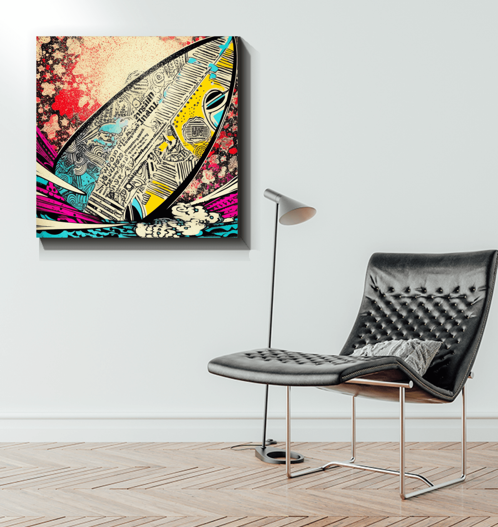 Gentle wave design on Surfing 5 33 Wrapped Art