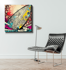 Gentle wave design on Surfing 5 33 Wrapped Art