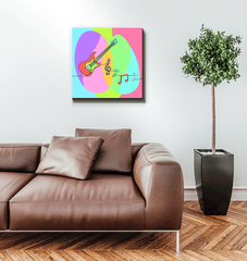 Guitar Line Art Wrapped Canvas - Beyond T-shirts
