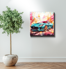 Night Drive Neon Wrapped Canvas