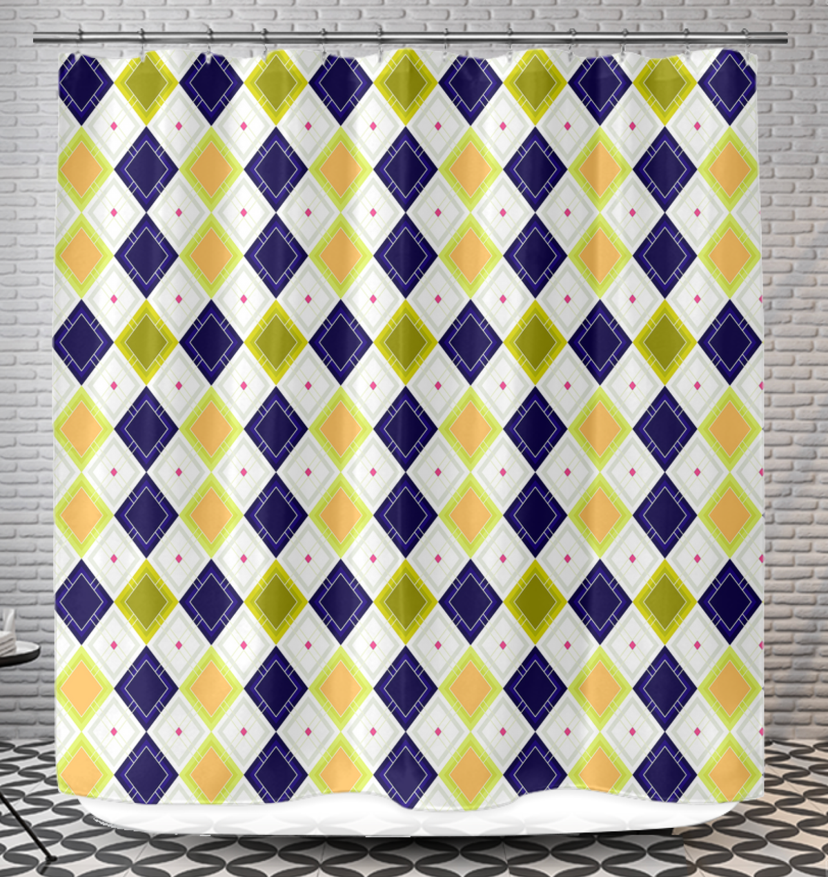 Diamond Lattice Opulence Shower Curtain