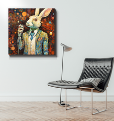 Bunny's Cozy Meadow Wrapped Canvas