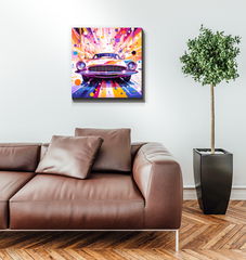 City Taxi Hustle Wrapped Canvas