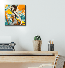 Surfing 5 30 Canvas in a tranquil living room setting