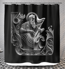 Motown Mist Shower Curtain displayed in a modern bathroom setting