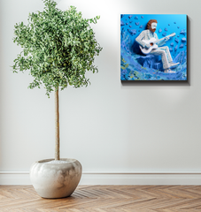Fantasy-themed wrapped canvas featuring a magical menagerie in an enchanted setting.