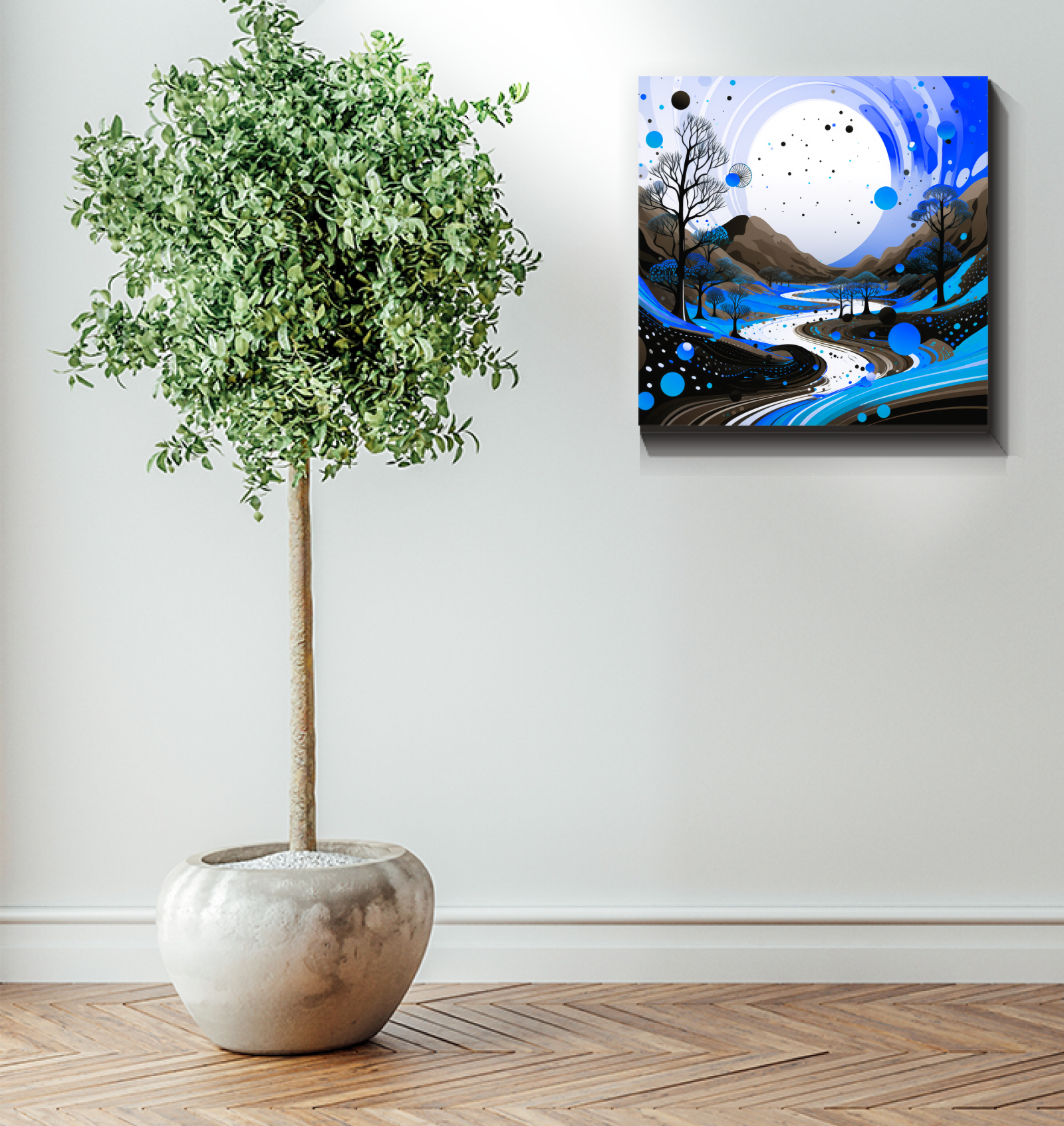 Enchanting Eclipse Celestial Landscape Canvas