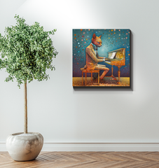 Cat's Elegance Wrapped Canvas