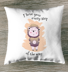 I Love You Every Step Outdoor Pillow