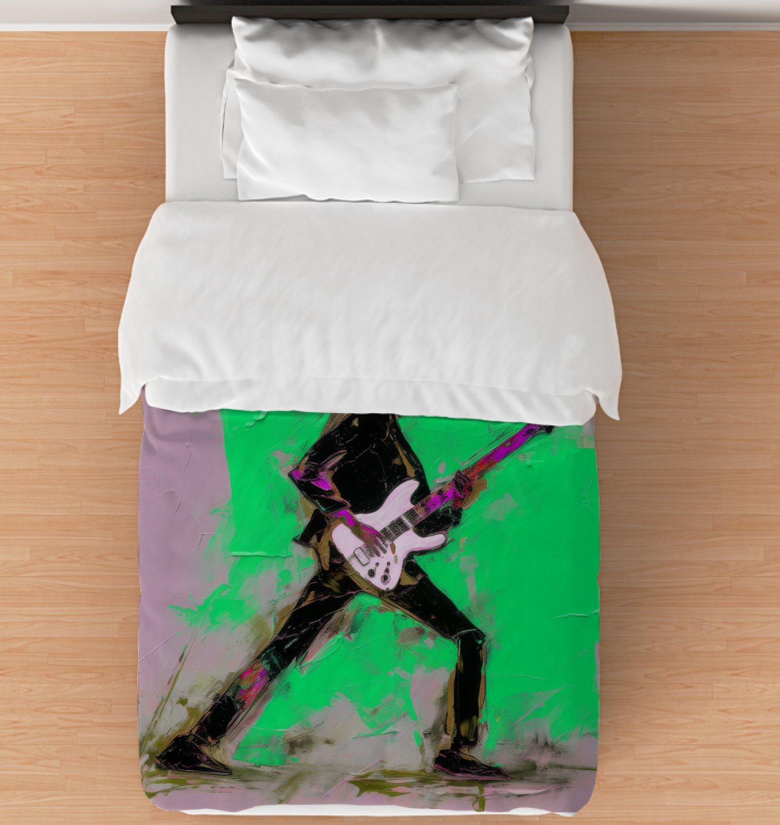 Serene Minimalist Abstract Comforter showcasing its elegant design.