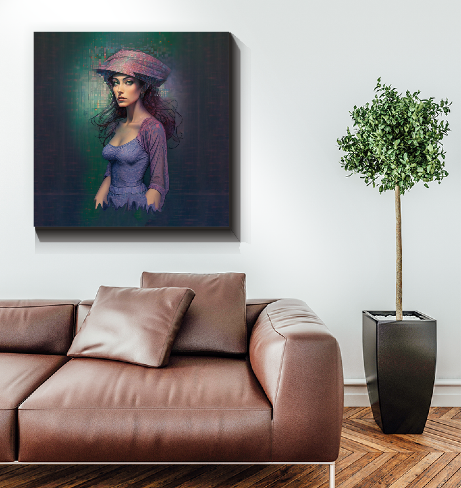 Celestial Serenity Luxury Wrapped Canvas enhancing a modern office.