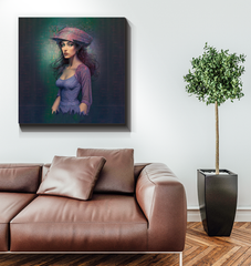 Celestial Serenity Luxury Wrapped Canvas enhancing a modern office.