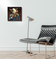 Cow's Serene Pasture Wrapped Canvas