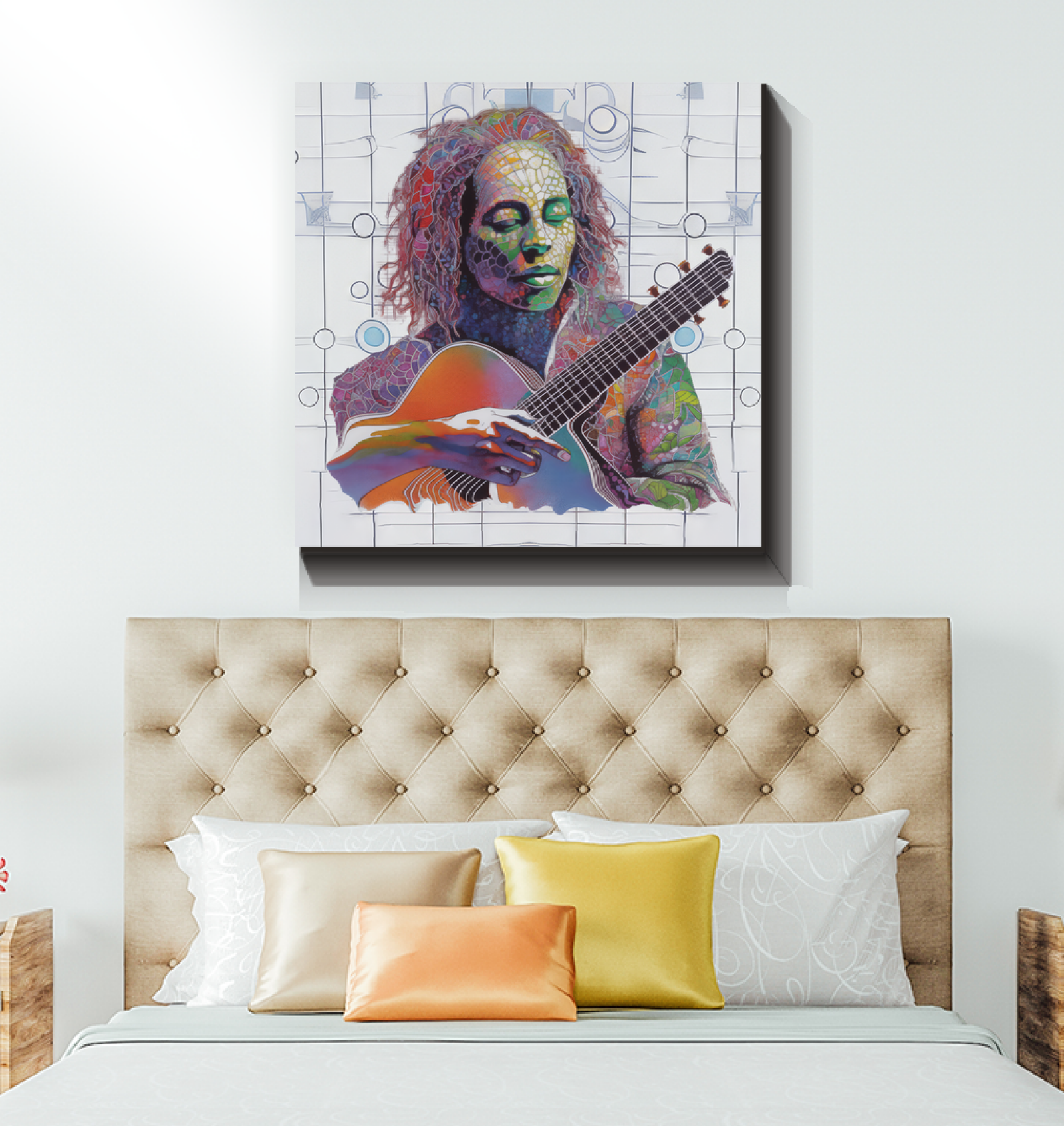 Serenade Silhouette wrapped canvas with elegant design.