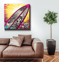 Energizing beach scene on Surfing 5 35 Canvas