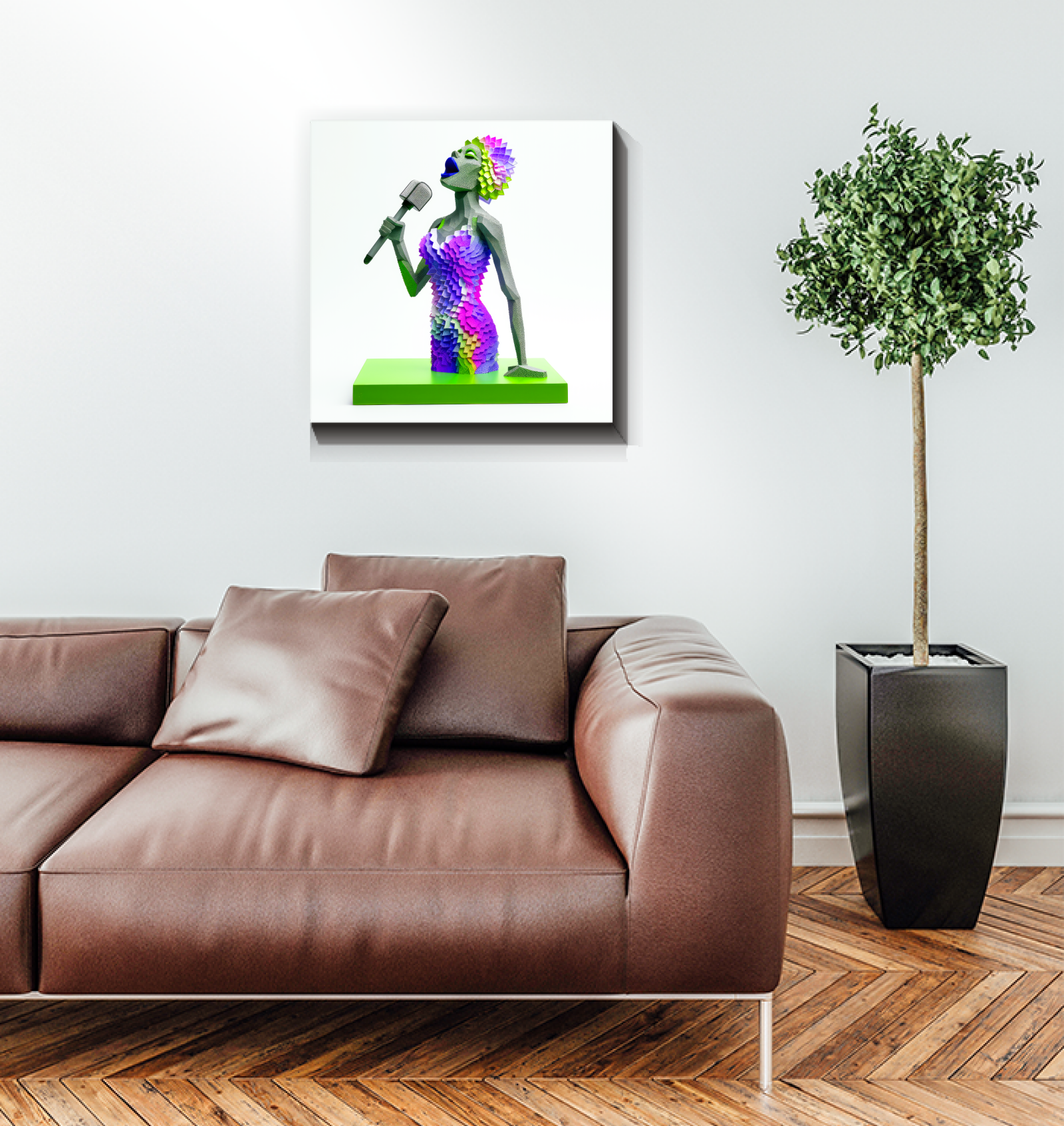 Atmospheric masquerade scene captured on wrapped canvas.
