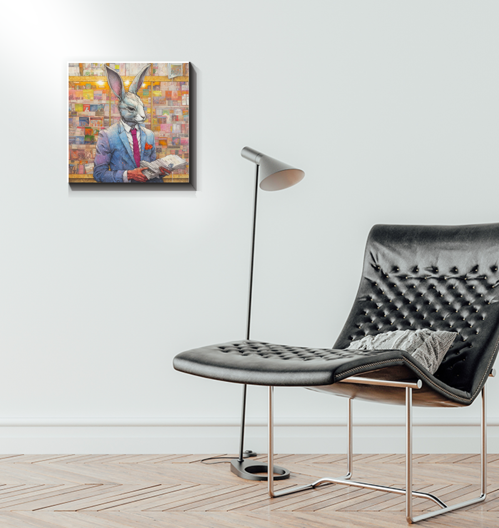 Quirky Business Monkey Canvas Art.