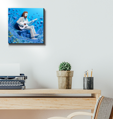 Enchanted forest canvas art with a colorful collection of mystical animals