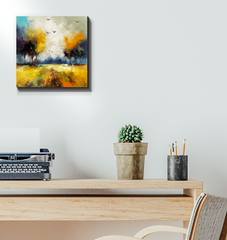 Tranquil Sunrise Landscape Wrapped Canvas