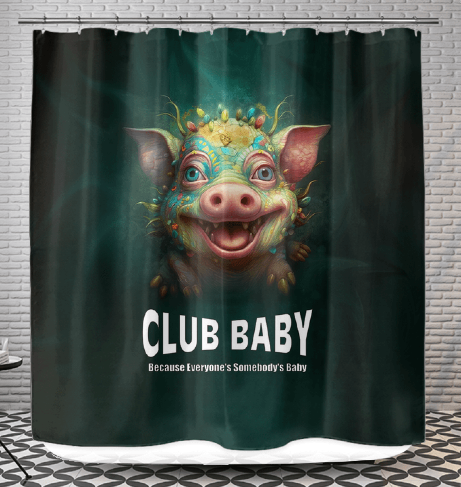 Elegant CB3-97 shower curtain enhancing bathroom decor.
