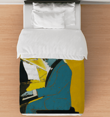 SurArt 90 Duvet Cover on a bed, highlighting its classic elegance and comfort.