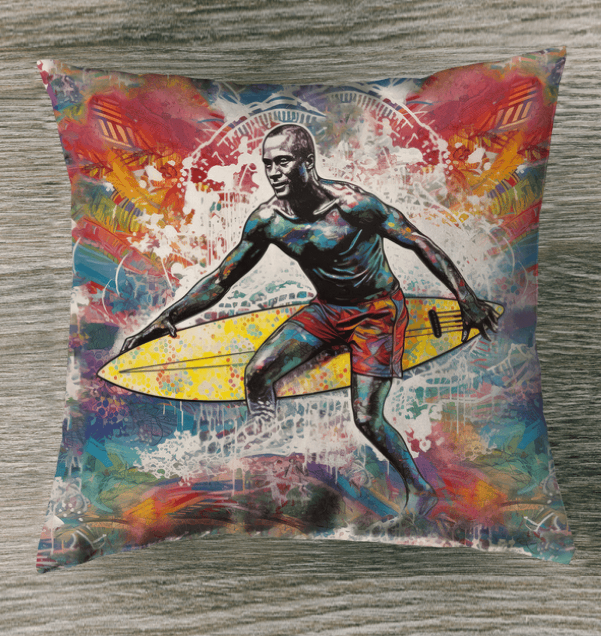 Surfing 1 47 Outdoor Pillow - Beyond T-shirts