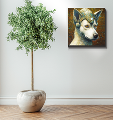 Contemporary dog park scene canvas art.