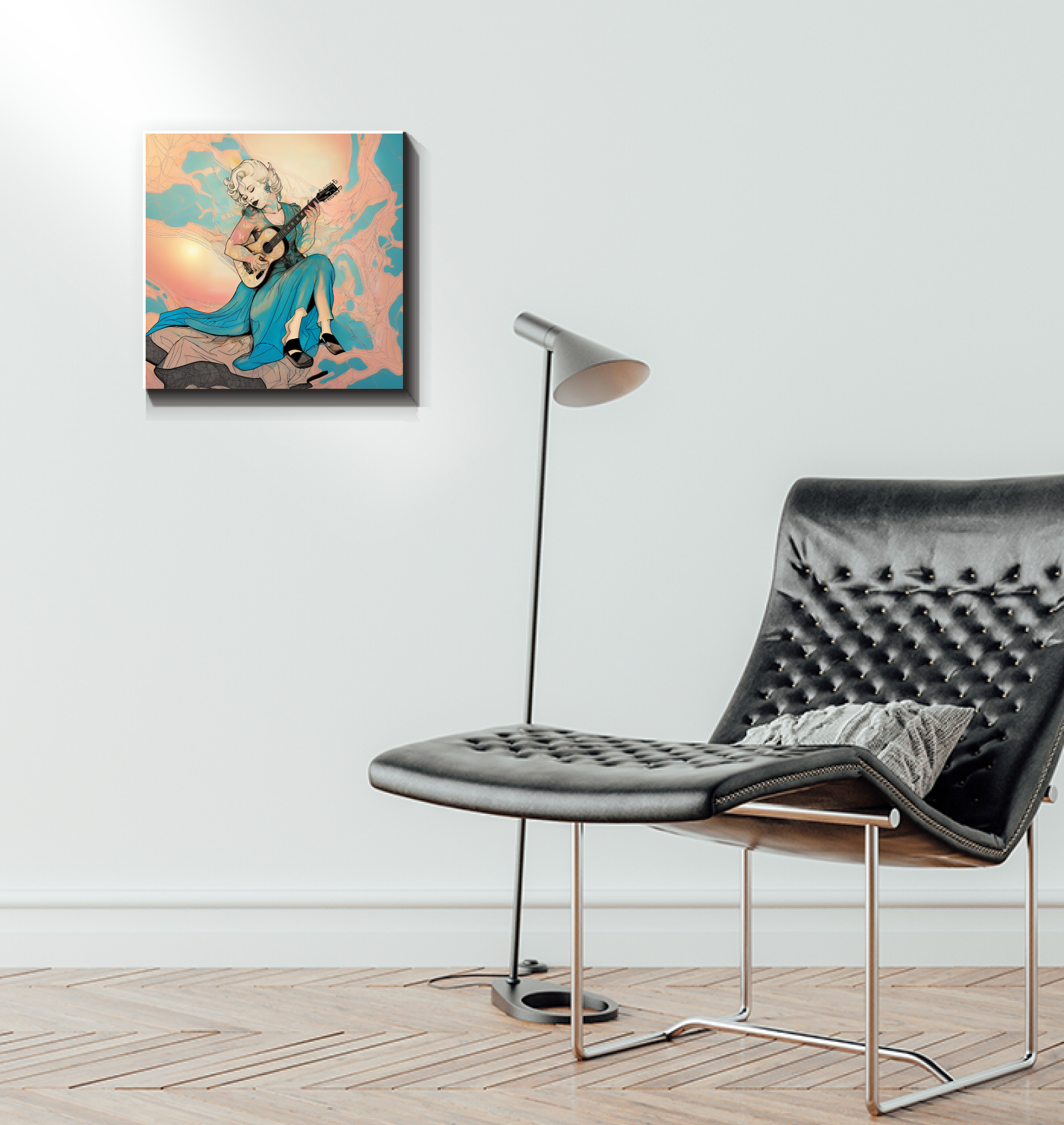 Vibrant colors and soft details of the Whispering Petals canvas artwork.