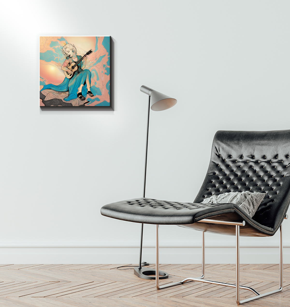 Vibrant colors and soft details of the Whispering Petals canvas artwork.