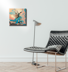 Vibrant colors and soft details of the Whispering Petals canvas artwork.