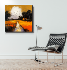 Rolling Hills Greenery Wrapped Canvas