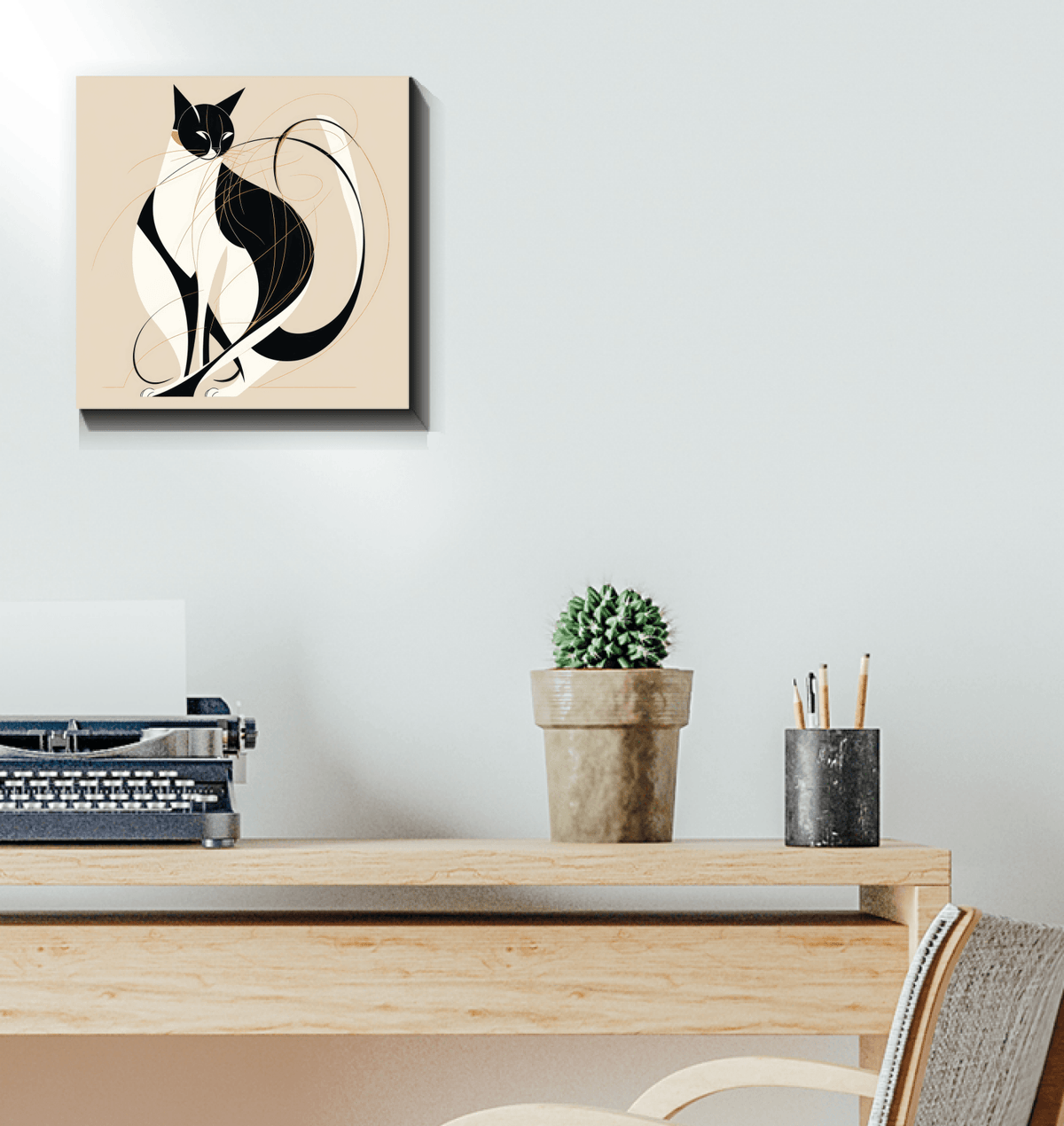 Elegant Whisker Reflection Canvas - Beyond T-shirts