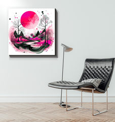 Majestic Mountains Illustrated Canvas Art