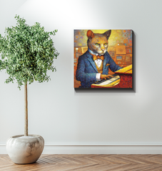 Cat's Dreamy Moonlight Wrapped Canvas