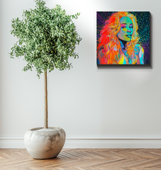 Close-up of Begonia Bliss wrapped canvas print