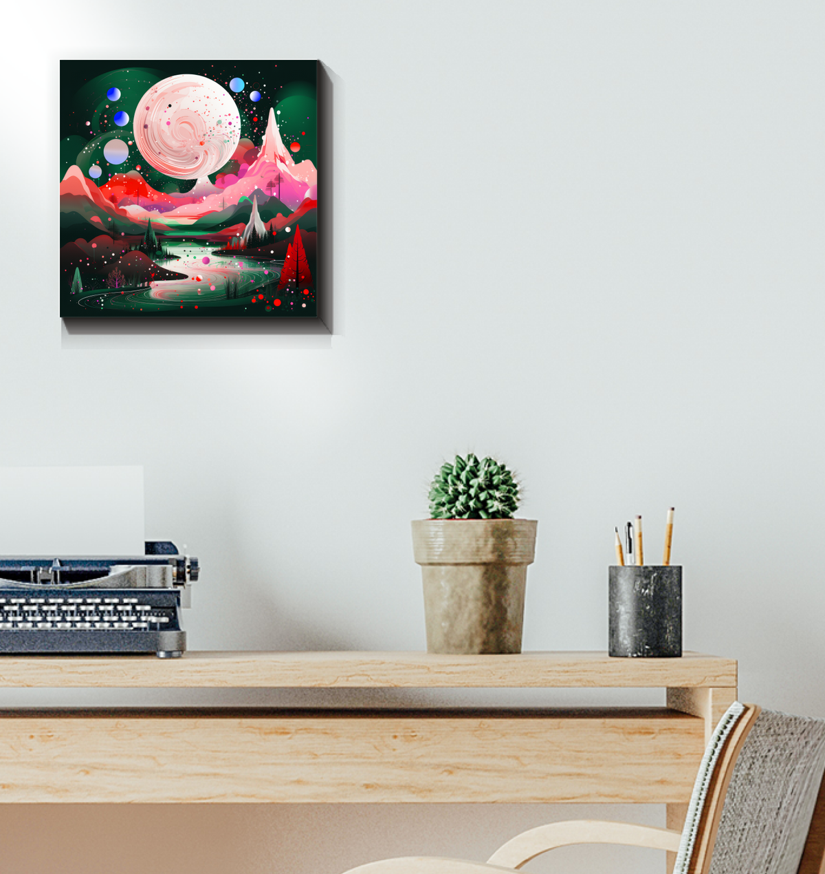 Lustrous Lavender Field Landscape Canvas